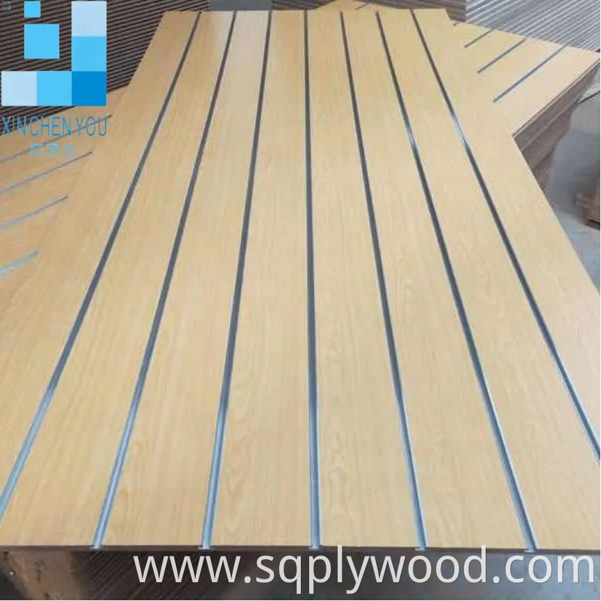 Factory Grooved MDF 18mm Melamine Slot MDF Panel with Aluminum Inserts/Slotted/Slot MDF